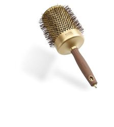 Olivia Garden Expert Blowout Shine – Dorato & Marrone - 80 - Spazzola rotonda in ceramica antistatica per piega brillante e senza crespo
