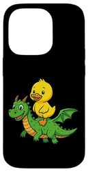 Divertente bambino giallo anatra drago equitazione zoo giorno ragazzi ragazze bambini Custodia per iPhone 14 Pro