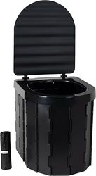 C.A.O. - Opvouwbaar toilet 5 liter van ABS - kleur zwart - lengte 33 cm - breedte 28 cm - hoogte 30 cm