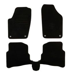 DBS 1763201 Tapetes de carro - personalizados - tapetes de carro - 3 unidades. - Antiderrapante - Moqueta em preto 900 g/m² - Aparência de veludo - modelo Star