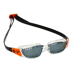 Phelps Tiburon, Occhialini da Nuoto Unisex-Adulto, Lenti Trasparenti e Arancione/Scure, Taglia Unica