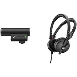 Sennheiser Professional MKE 400 On-Camera Shotgun Microphone with 3.5mm Connectors for DSLR, Mirrorless & Mobile HD 25 Special Edition Closed-Back Headphones