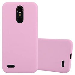 Cadorabo Custodia per LG K10 2017 in CANDY ROSA - Morbida Cover Protettiva Sottile di Silicone TPU con Bordo Protezione - Ultra Slim Case Antiurto Gel Back Bumper Guscio