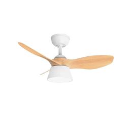 Levitantes Plafondventilator, wit, beuken, 36 W, 3 vleugels, 3 lichttemperaturen, 35/47,5 x 82 x 82 cm, afstandsbediening, timer