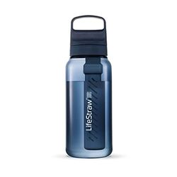 LifeStraw Go Series — BPA-fri vattenflaska för resor och daglig användning tar bort bakterier, parasiter och mikroplast, förbättrar smaken, 1 L Egeiska havet