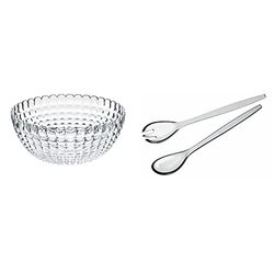 Guzzini, Xl Bol Tiffany, Ø30 x h13 cm & Couverts à Salade 28 Cm, 28 cm