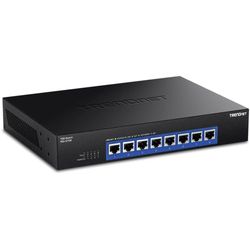TRENDnet Interruptor de 8 Puertos 10G, 8 Puertos RJ-45 de 10 G, Capacidad de conmutación de 160 Gbps, Montaje en Rack de 10 Conexiones de Red Gigabit, protección de por Vida, Negro, TEG-S708