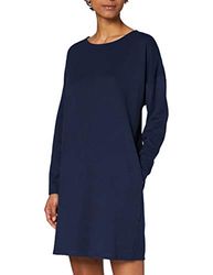 MERAKI Vestito Midi di Felpa Donna, Blu Marino Scuro, 44