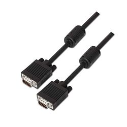 AISENS A113-0074 SVGA-kabel met ferriet (HDB15/mannelijk, 10 m, voor monitor/tv/beamer) zwart