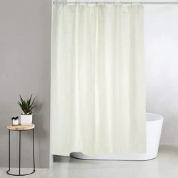 Blue Canyon Peva Plain Shower Curtains | 100% Peva Shower Curtain | Anti-Bacterial Surface Treatment | Water Repellent| Weighted Hem | 180 X 180cm | 12 Reinforced Eyelets with Hooks (White)