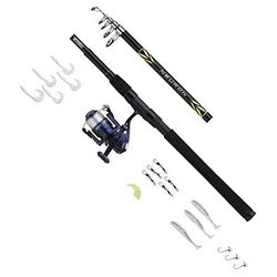 Mitchell Neurona, caña de Pescar, Juego señuelos, Combo de Pesca Listo para IR, Unisex, Azul/Oro, 242 15-40g-3000