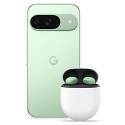 Google Pixel 9 - Smartphone Android Desbloqueado con Gemini, cámara Avanzada, batería con una autonomía de 24 Horas y Pantalla Actua de 6,3" - Verde Pastel, 128GB + Pixel Buds Pro 2