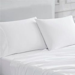 Linen Closet Luxury Cotton - Juego de 2 Fundas de Almohada de percal de algodón de 400 Hilos, tamaño King, Color Blanco ártico