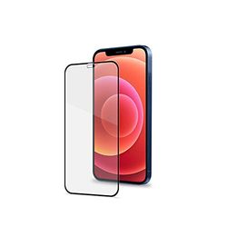 Celly Folia ochronna 2D do iPhone 12 Mini, szkło hartowane, stopień twardości 9H, zapobiega pozostawianiu odcisków palców, odporna na zarysowania, czarna krawędź