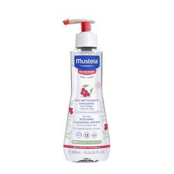 Mustela Kalmerende Reinigingsvloeistof Zonder Spoelen,Micellair Reinigingswater voor Gezicht,Luierwissel en Make-up,Baby en Gezin-Gevoelige Huid,99% Ingrediënten van Natuurlijke Oorsprong(Spray 300ml)