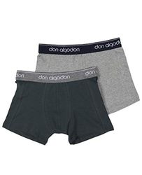 DON ALGODON Pack 2 Boxers niño (2-4, Gris/Verde)