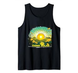 Solar fotovoltaica piensa solar sol flores prado tierra Camiseta sin Mangas