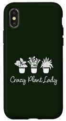 Carcasa para iPhone X/XS Divertida y loca señora de las plantas, le encanta la jardinería, la jardinera