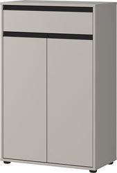 Germania Commode 2202-186 GW-Lemont, en Gris Pierre, avec Rembourrage pour Portes et tiroirs, 63 x 98 x 34 cm (LxHxP)