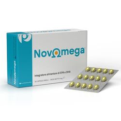 Pharmanutra NOVOMEGA®, Integratore Omega 3 100% Vegetale, Olio Algale, Elevata concentrazione e max assorbimento, EPA&DHA da microalghe marine, No retrogusto, 30 perle Softgel, Alta tollerabilità