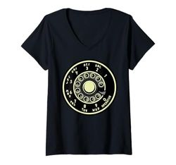 Mujer Teléfono Retro Rotary Dial Landline Vintage Halloween Camiseta Cuello V