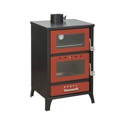 Dmora Dtempestil Wood Stove, Wood Fireplace, Wood Fireplace, Rustic Stove, Made in Italy, 59 x 51 H92 cm, Red