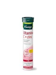 Kneipp Vitamina C + Zinc: Sistema Inmunitario, 120g Vitamina C, Origen Natural, Cambio de Estación, Época de Frío, 20 Comprimidos Efervescentes