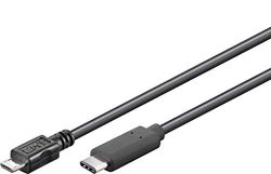 Premium Cord Cable USB 3.1 Male C to USB 2.0 Micro-B Male Black 1 m