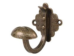 amig - Decorative Wall Hanger Mod.103 | 70 x 70 x 85 mm | Perfect for Hanging Coats, Clothes and Accessories | Hook Type | Forged Style | Made of Steel Finish in Leather Colour