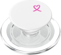Linda cinta rosa para concienciación sobre el cáncer de mama para mujeres, hombres y niños PopSockets PopGrip para MagSafe