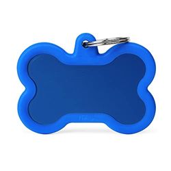 MyFamily Hond Medaille Gemaakt In Italië, Blauw Bot, Hondenplaat, Geëmailleerde Aluminium En Rubber, Hushtag Collectie