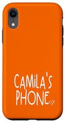 Camila's Phone Nom personnalisé Camila Blanc Orange Coque pour iPhone XR