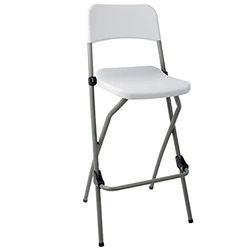 Bolero Folding High Stool Steel Frame Plastic Seat Kitchen Portable 2pc