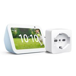 Echo Show 5 (3ª generazione) | Azzurro + TP-Link Tapo Presa intelligente, compatibile con Alexa - Kit di base per Casa Intelligente