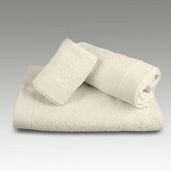 Burrito Blanco Lot de 3 Serviettes de Bain 100% éponge Coton avec Bordure Jacquard Beige 30 x 50 cm