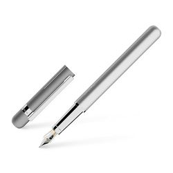 Otto Hutt Stylo plume D03 laiton/acier nacré blanc platine 14 cm, largeur de trait M 018-18811