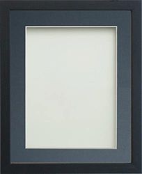 Frame Company Jellybean Range Black Wooden A2 Picture Photo Frame with Blue Mount for Image A3 * Choice of Colours & Sizes* Fitted with Perspex