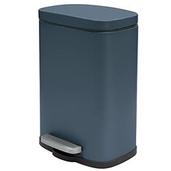 Spirella - Poubelle de Salle de Bain à Pédale en Inox AKIRA - Fermeture Douce, Revêtement Anti Trace de Doigts - 21,4 x 17,6 x 30 cm - 5L - Pétrole Mat