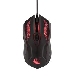 Konix Drakkar Ratón Gaming con Cable Shaman para PC - 6 Botones - Conexión USB - Retroiluminación LED - Negro y Rojo