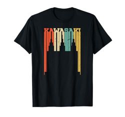Silueta vintage del horizonte de Kawasaki Camiseta