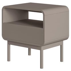 Selsey Nachtkastje bijzetkast bijzettafel nachtkastje 54 cm met lade en vak donkerbeige houten poten ORO