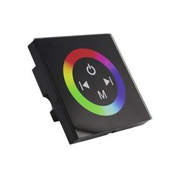 Brightium Variateur mural RVB monté, couleur noire, contrôle d'éclairage LED, réglage d'intensité, idéal pour les environnements personnalisés et la décoration.