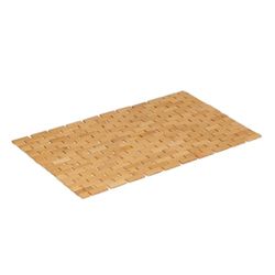 Relaxdays Bamboo Bath Mat, 70 x 42 cm, Folding, Non-Slip, Bathtub, Shower & Sauna, Grid Design, Air Circulation, Natural, Foam