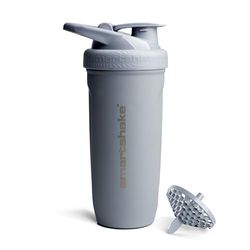 Smartshake Reforce Stainless Steel Protein Shaker Bottle 900 ml | 30 oz - Leakproof Screw-on Lid - BPA Free – Unisex - Gray