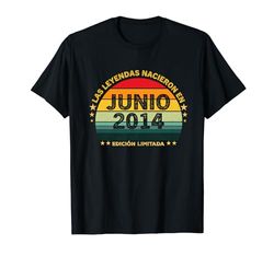 10 Años Cumpleaños Vintage Nacido En Junio 2014 Camiseta