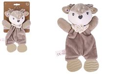 DODO D'AMOUR - Bijtringknuffel - Hertje - 032392 - Beige - Fleece - Geboorte - Knuffel - Baby - Geruststellend - Zacht - Wasbaar - 25 cm x 10 cm - Vanaf 0 maanden.