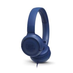 JBL Tune 500 Cuffie Sovraurali, Cuffia On Ear con Microfono e Comando Remoto ad 1 Pulsante, bluetooth, cablato, elimina i rumori, Leggere e Pieghevoli, Da Viaggio, Blu