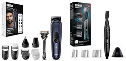 Braun Rasoio Elettrico Barba e Capelli MGK 7410, Regolabarba Uomo E Tagliacapelli Uomo, 10-in-1 Styling Kit Per Barba + Braun Rifinitore Di Precisione Con 2 Pettini Inclusi