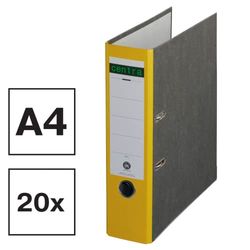 Centra 220120 Cloud Marble - Carpeta estándar (20 unidades, certificado Angel LGA, A4, 8 cm de ancho, hasta 600 hojas (80 g/m²), protección de bordes, agujero para los dedos, color amarillo