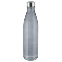 axentia unisex – vuxna vattenflaska drickflaska av glas, svart-transparent/silver, Ø 7 cm, höjd ca 25,5 cm